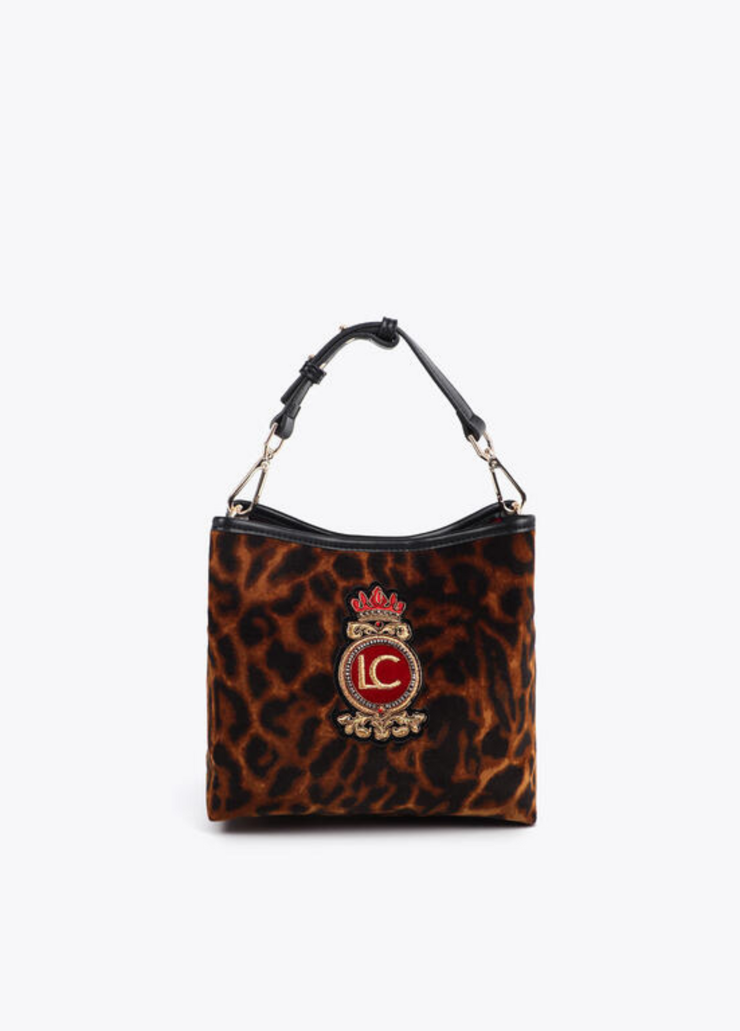 MALA LEOPARDO COM EMBLEMA LC - LOLA CASADEMUNT