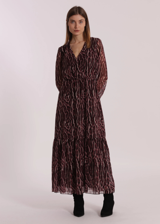 VESTIDO LONGO COM ESTAMPA ANIMAL - MIMI MUA