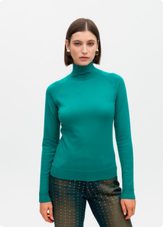 CAMISOLA DE MALHA COM GOLA PERKINS - LOLA CASADEMUNT