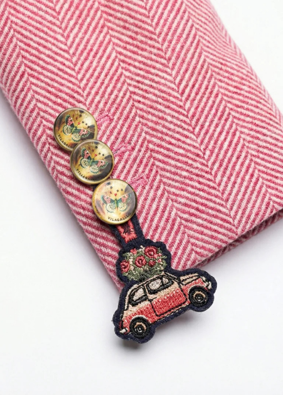 BLAZER DE INVERNO ESPINHADO ROSA - VILAGALLO