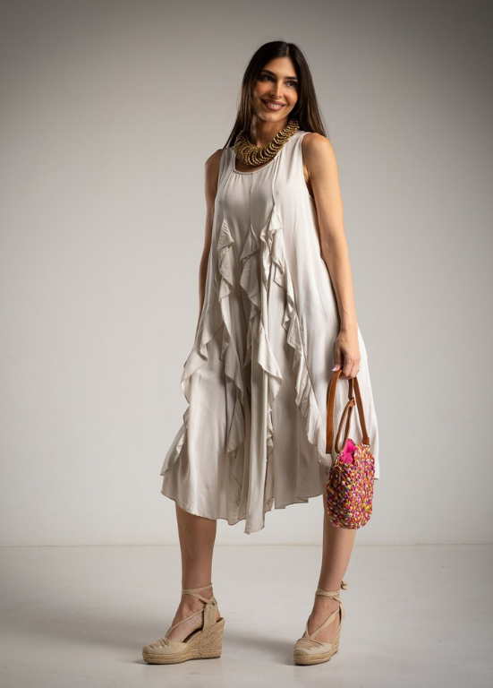 VESTIDO BOHO COM FOLHOS - ALIBY