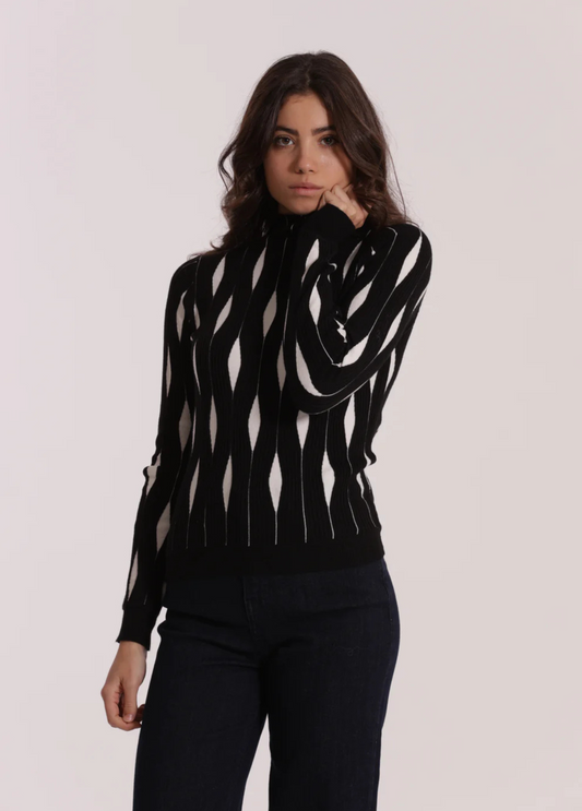CAMISOLA CANELADA COM PADRÃO - MIMI MUA