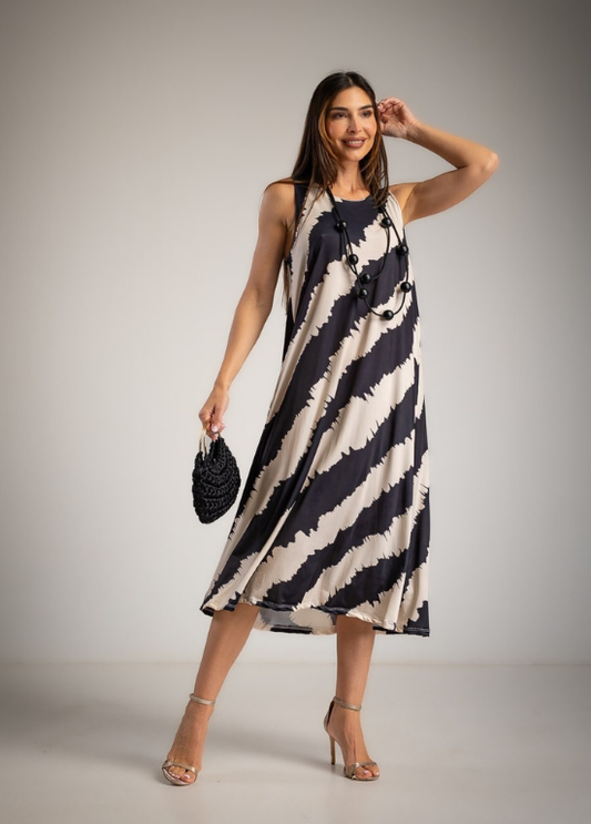 VESTIDO COMPRIDO EM LYCRA SEM MANGAS - ALBANO'S