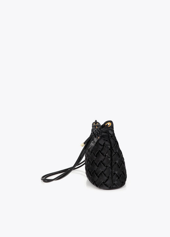 MALA TIRACOLO COM EFEITO ENTRELAÇADO PRETO MAITE - LOLA CASADEMUNT