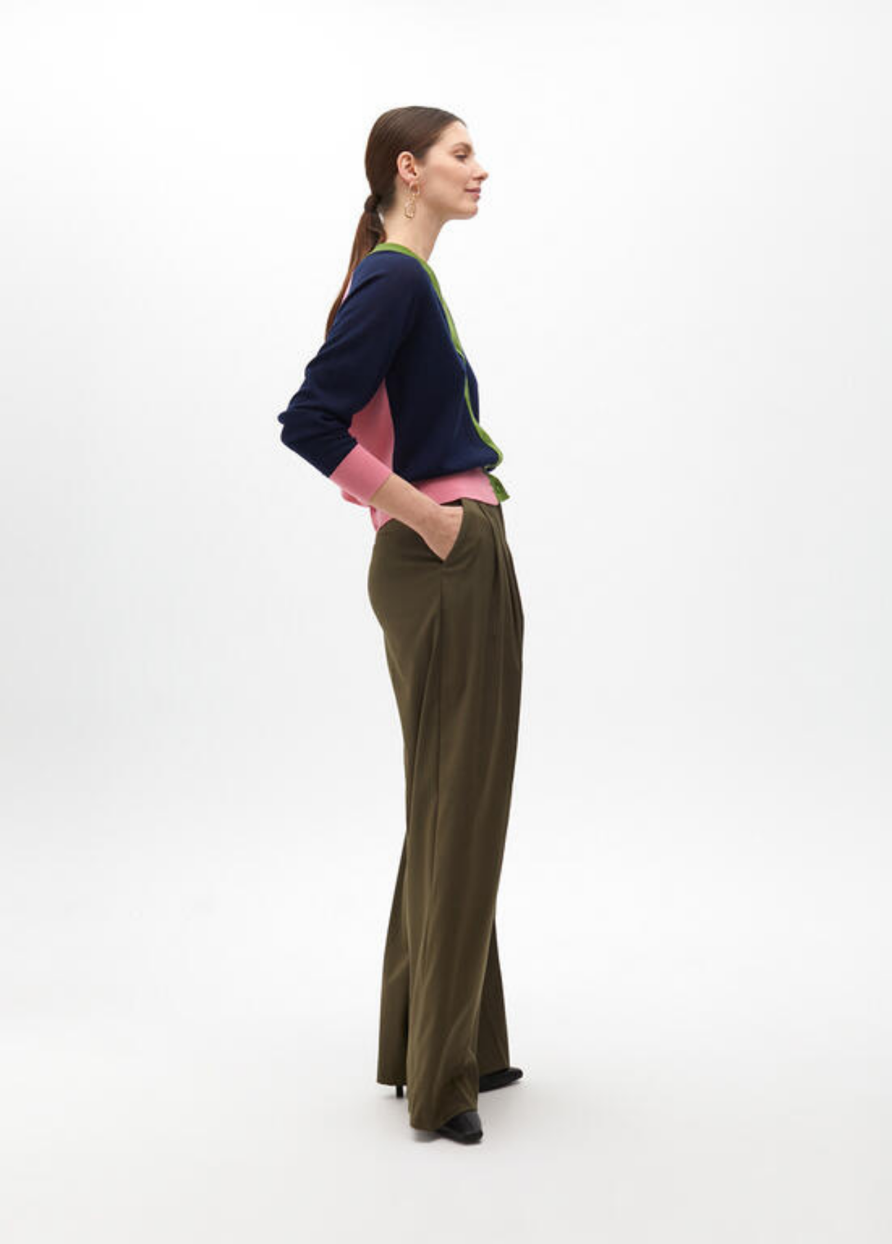 CARDIGAN TRICOLOR DECOTE EM V - LOLA CASADEMUNT BY MAITE