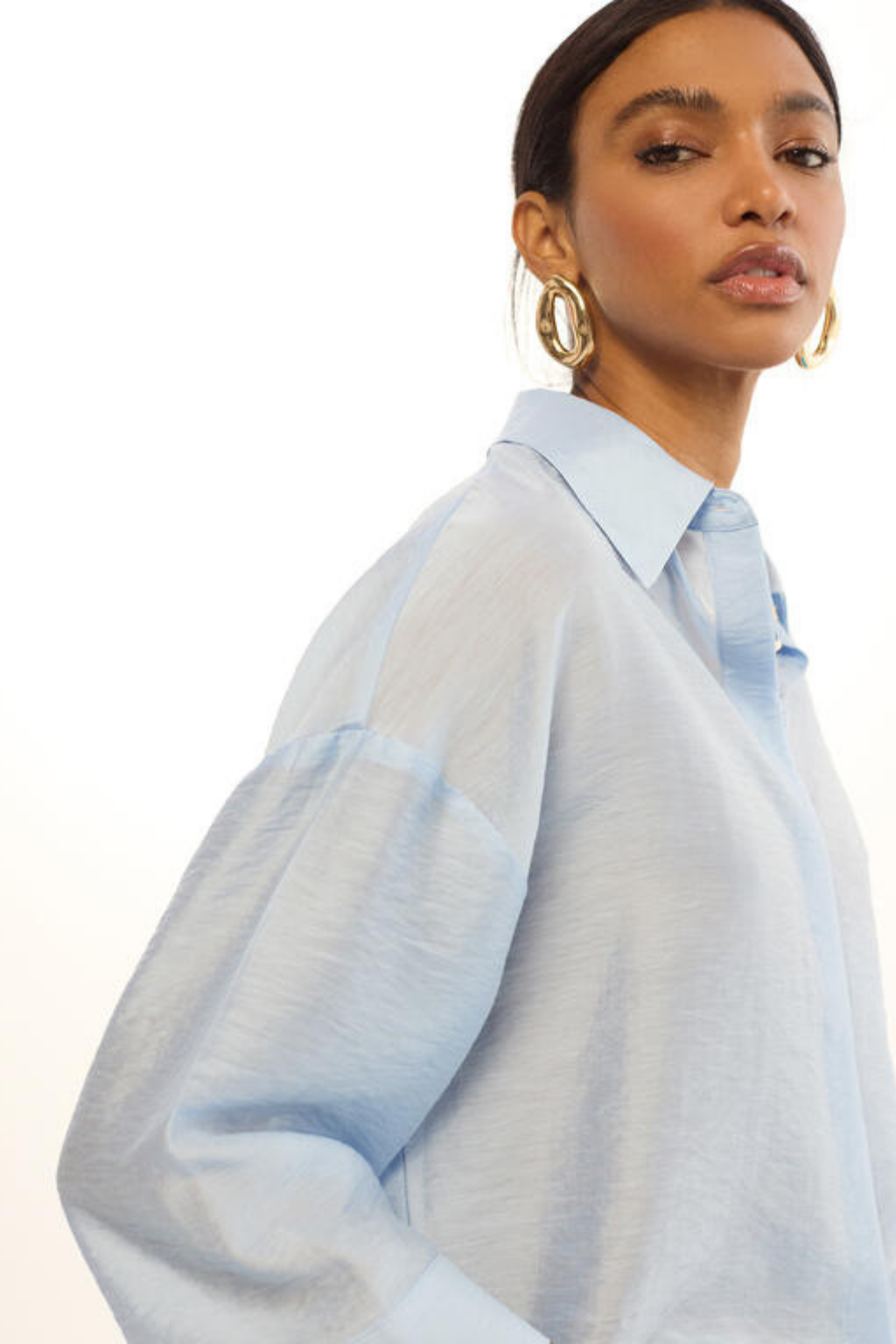 CAMISA AZUL COM TRANSPARÊNCIA - LOLA CASADEMUNT