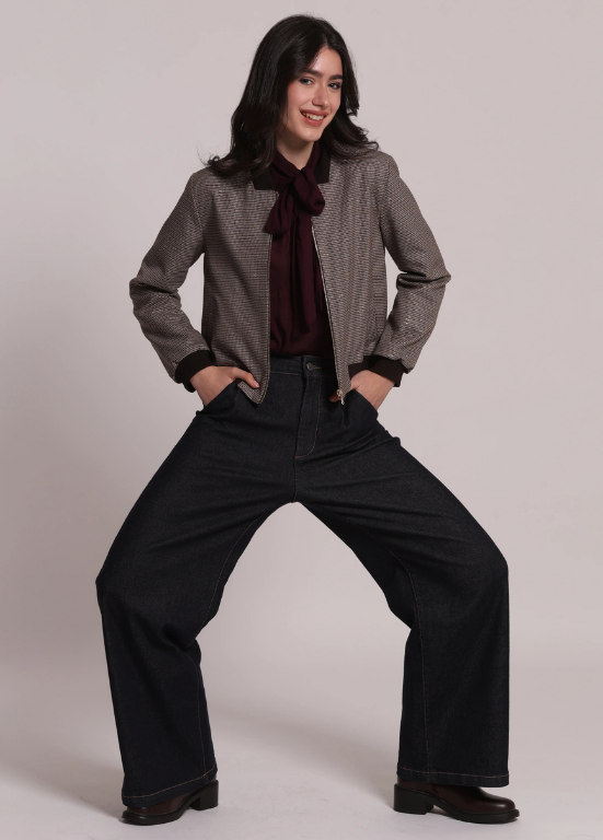 BOMBER EM P DE PULLE BORDEAUX COM LUREX - MIMI MUA