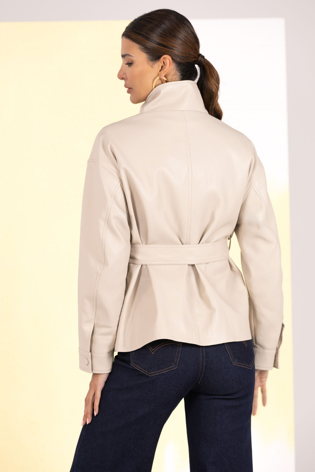 BLUSÃO ECOPELE FEMININO COM CINTO - FERRACHE