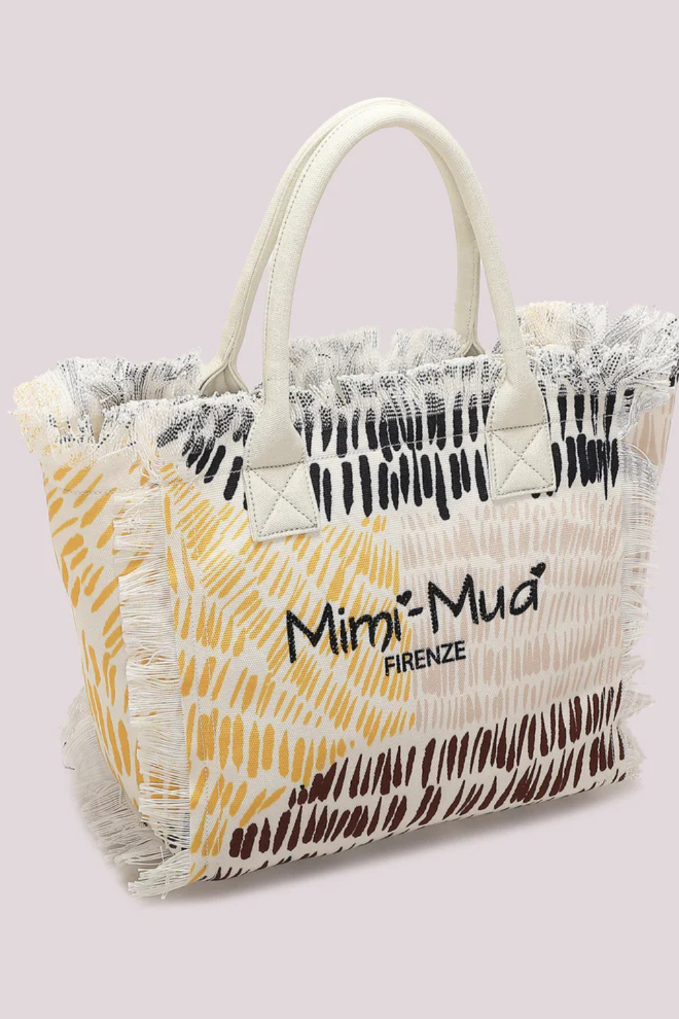 MALA TIPO SACO ESTAMPADO AMARELO E CASTANHO - MIMI MUA