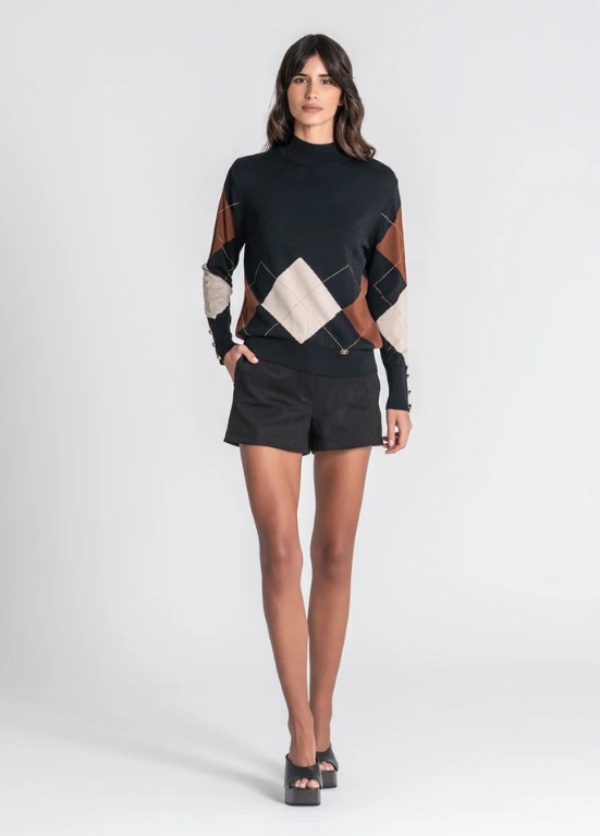 CAMISOLA DE MALHA COM LOSANGOS - RUGA