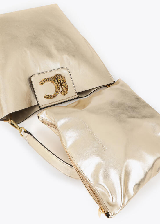 SHOPPER DOURADA COM LC LEOPARDO - LOLA CASADEMUNT