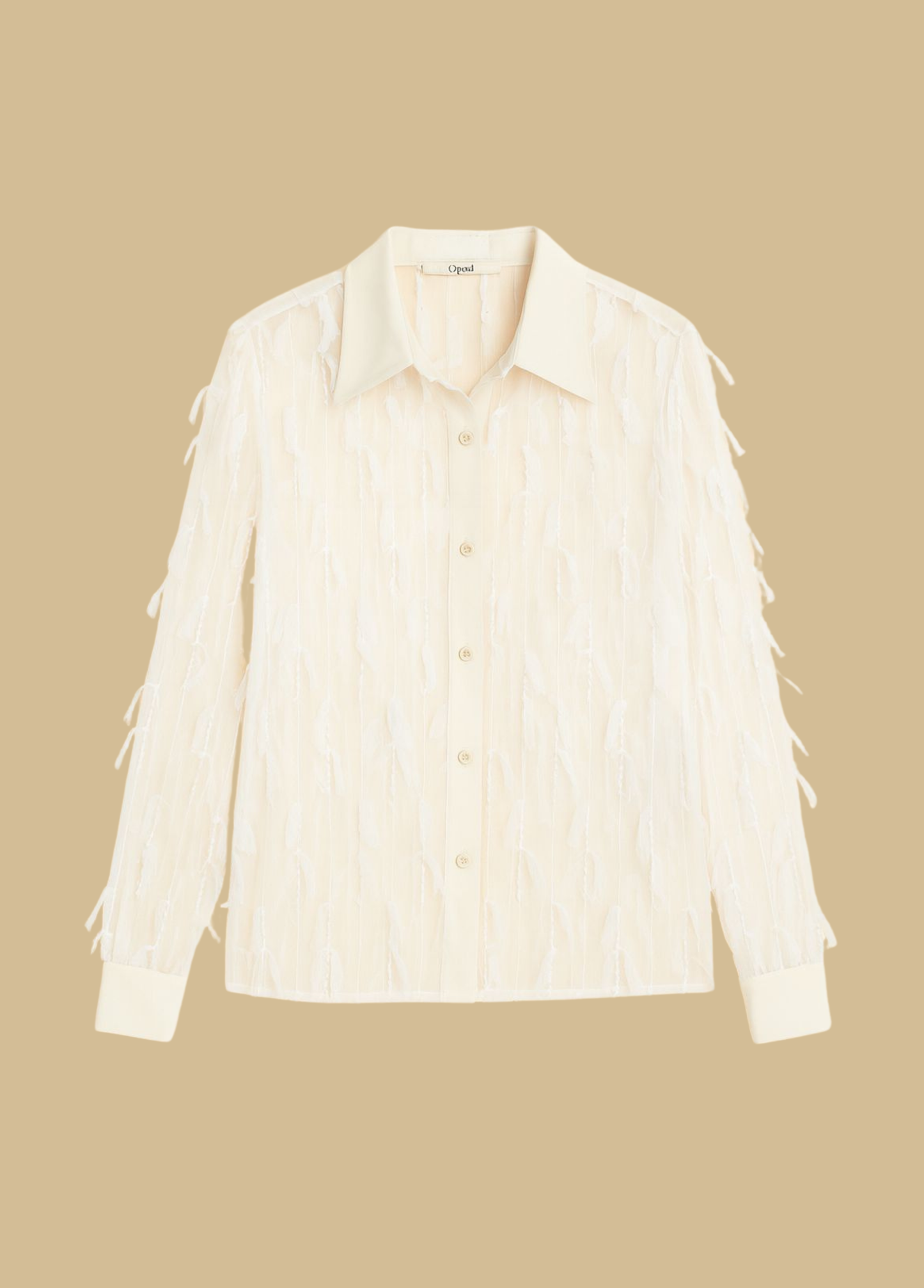 CAMISA PÉROLA COM PENAS - OPERÀ