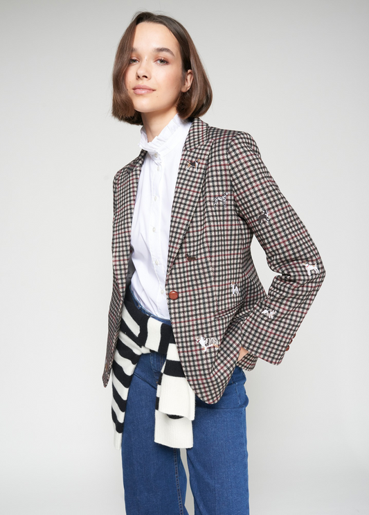 BLAZER PATA DE GALO COM BORDADOS - VILAGALLO