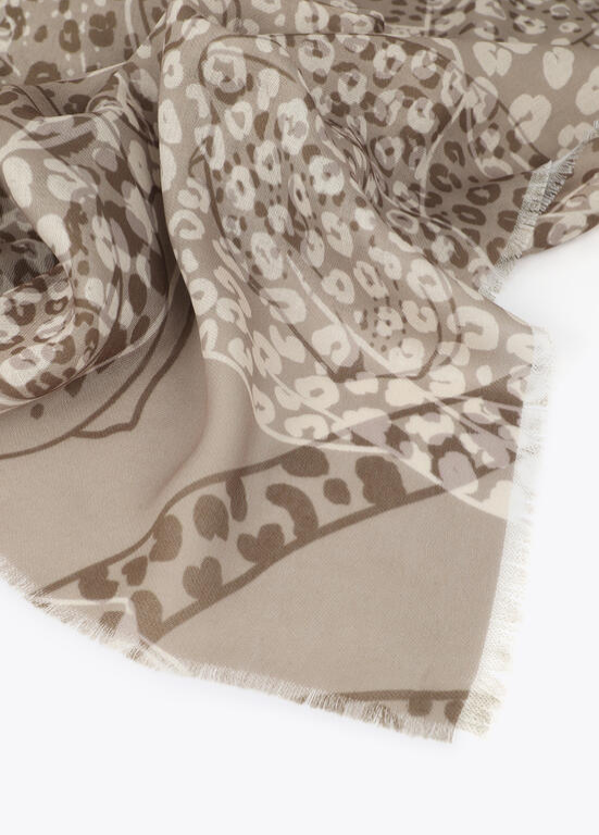 ECHARPE ANIMAL PRINT EM TONS DE BEGE - LOLA CASADEMUNT