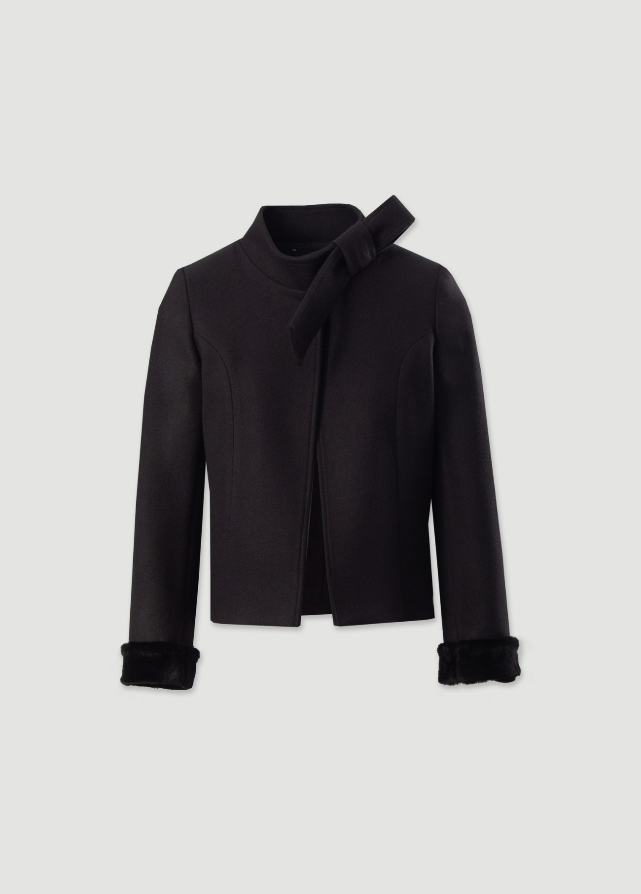 CASACO CURTO ESTRUTURADO COM GOLA EM LAÇADA - FERRACHE