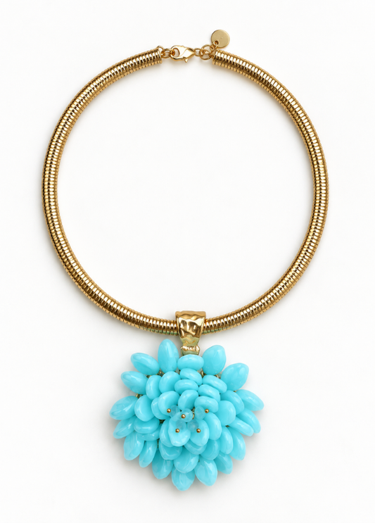 COLAR DE FLOR AZUL - ALIBY