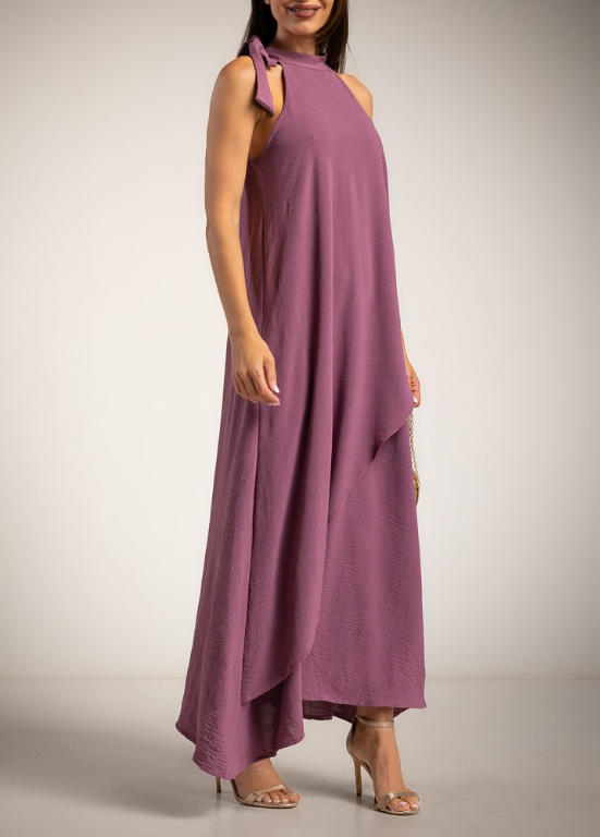 VESTIDO COMPRIDO COM DECOTE HALTER E DETALHE DE LAÇO - ALBANO'S