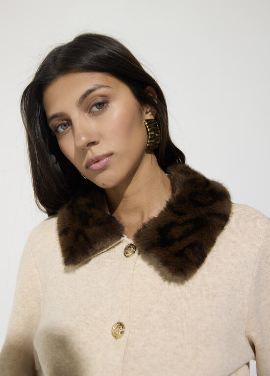 CARDIGAN COM GOLA DE PELE - LOLA CASADEMUNT