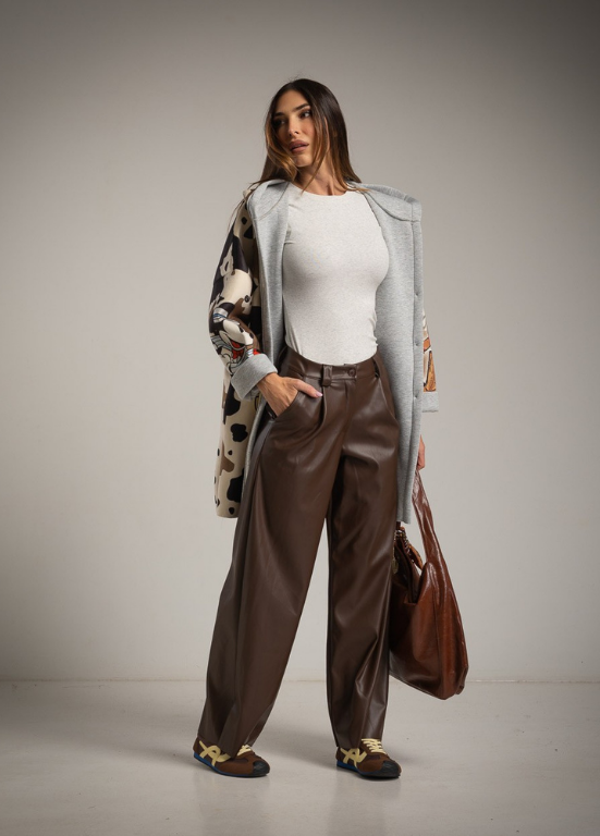 CALCAS WIDE LEG ECO PELE - ALIBY