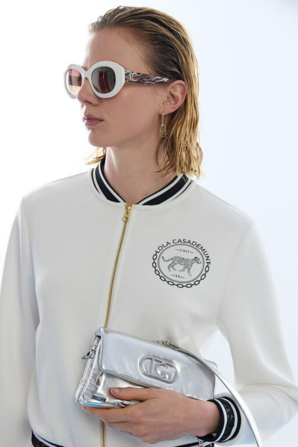 BOMBER DE TECIDO SCUBA COM FITA CONTRASTANTE - LOLA CASADEMUNT