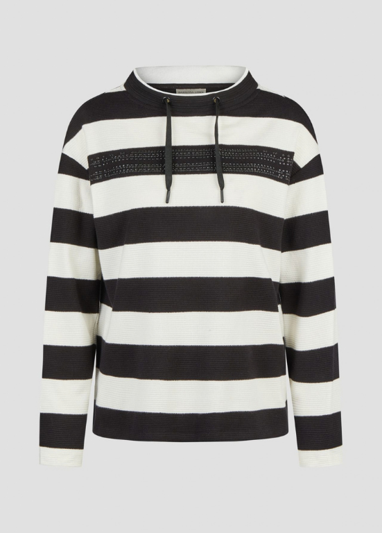 SWEATSHIRT DE RISCAS PRETAS E BRANCAS - BARBARA LEBEK