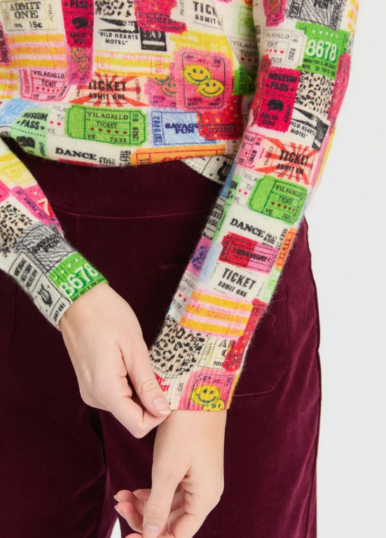 SUÉTER TRICOTADO COM ESTAMPADO MULTICOLOR - VILAGALLO