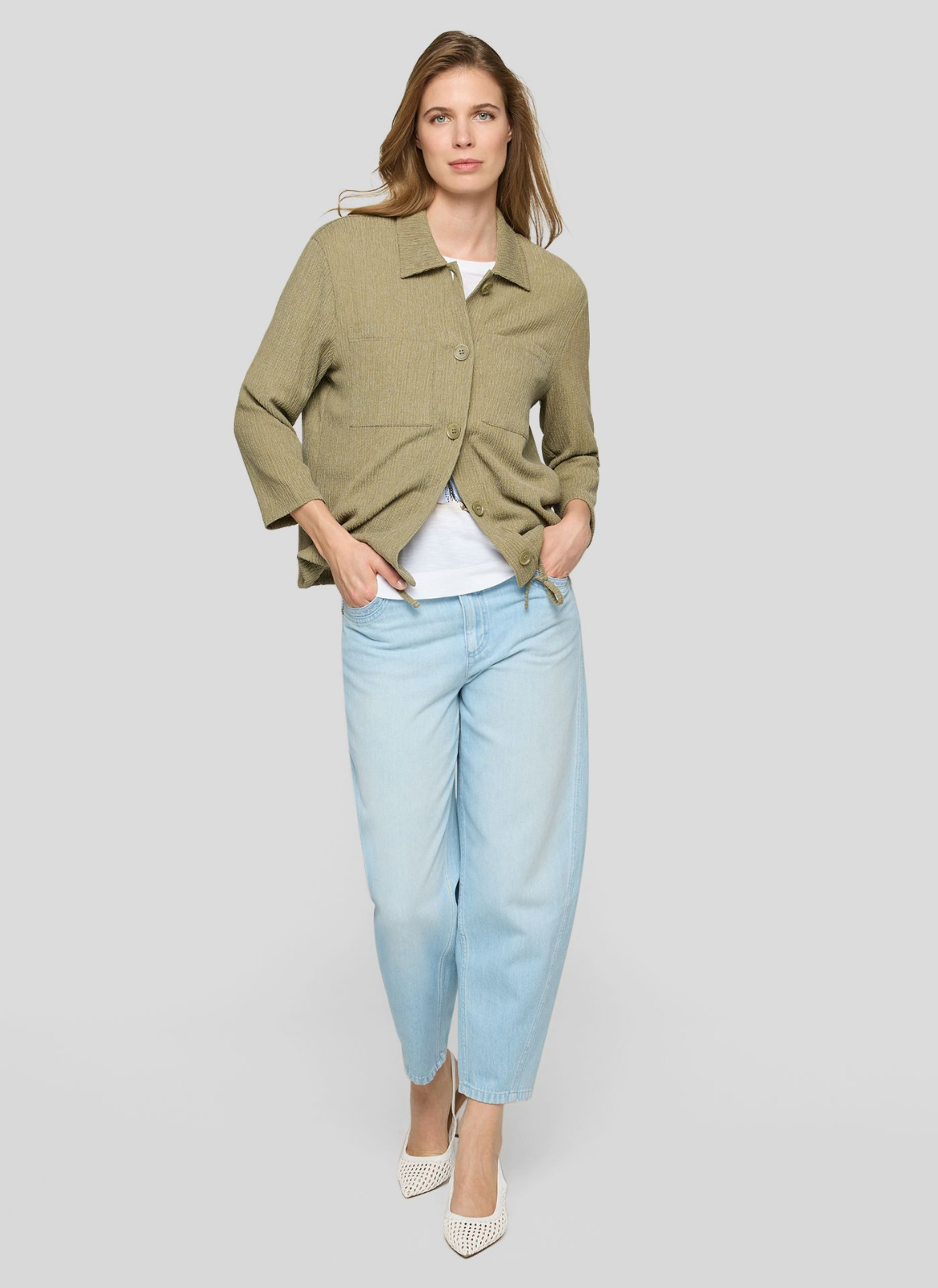 CASACO TIPO JAQUETA EM MALHA KAKI - RABE