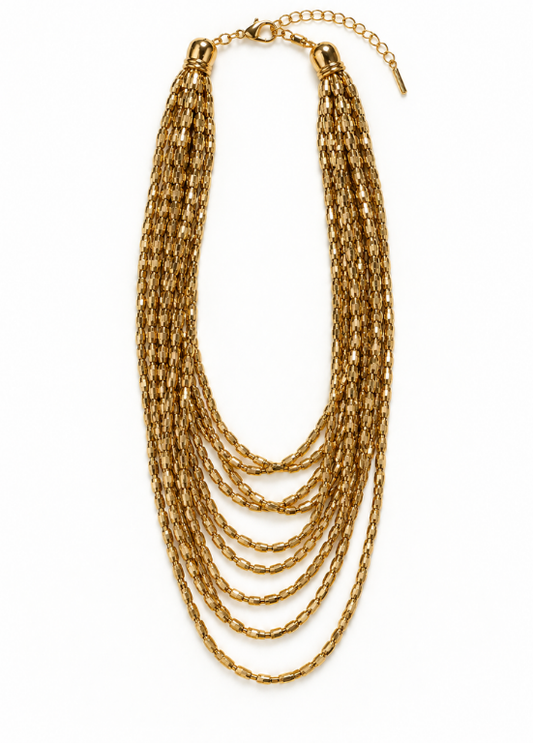 COLAR CURTO DOURADO MULTICORRENTES - ALIBY