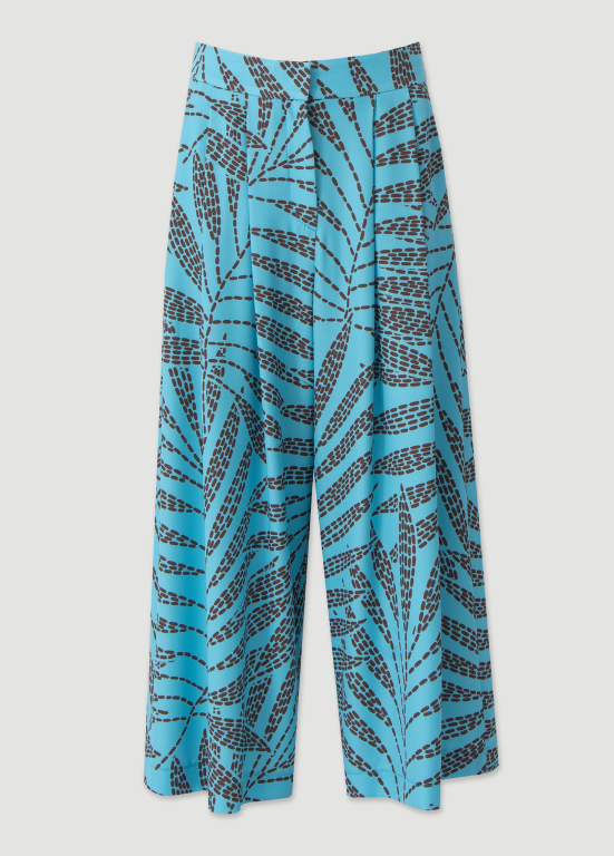 CALÇA DE PERNA LARGA COM ESTAMPADO GRÁFICO EM CONTRASTE - FERRACHE