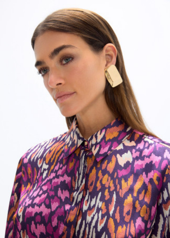CAMISA ROXA COM ANIMAL PRINT - LOLA CASADEMUNT