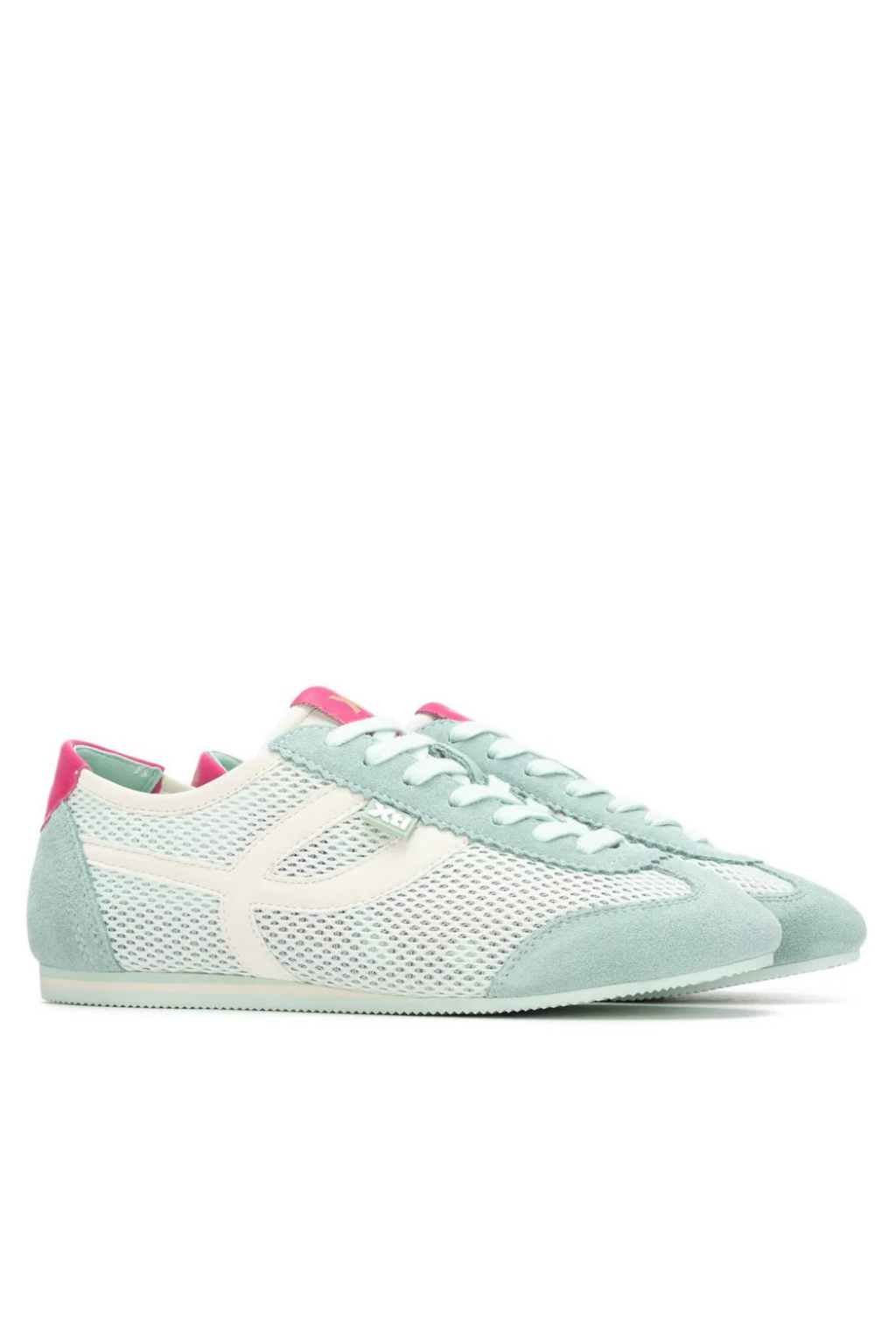 TÉNIS EM REDE VERDE ÁGUA COM CONTRASTE ROSA - XTI SHOES