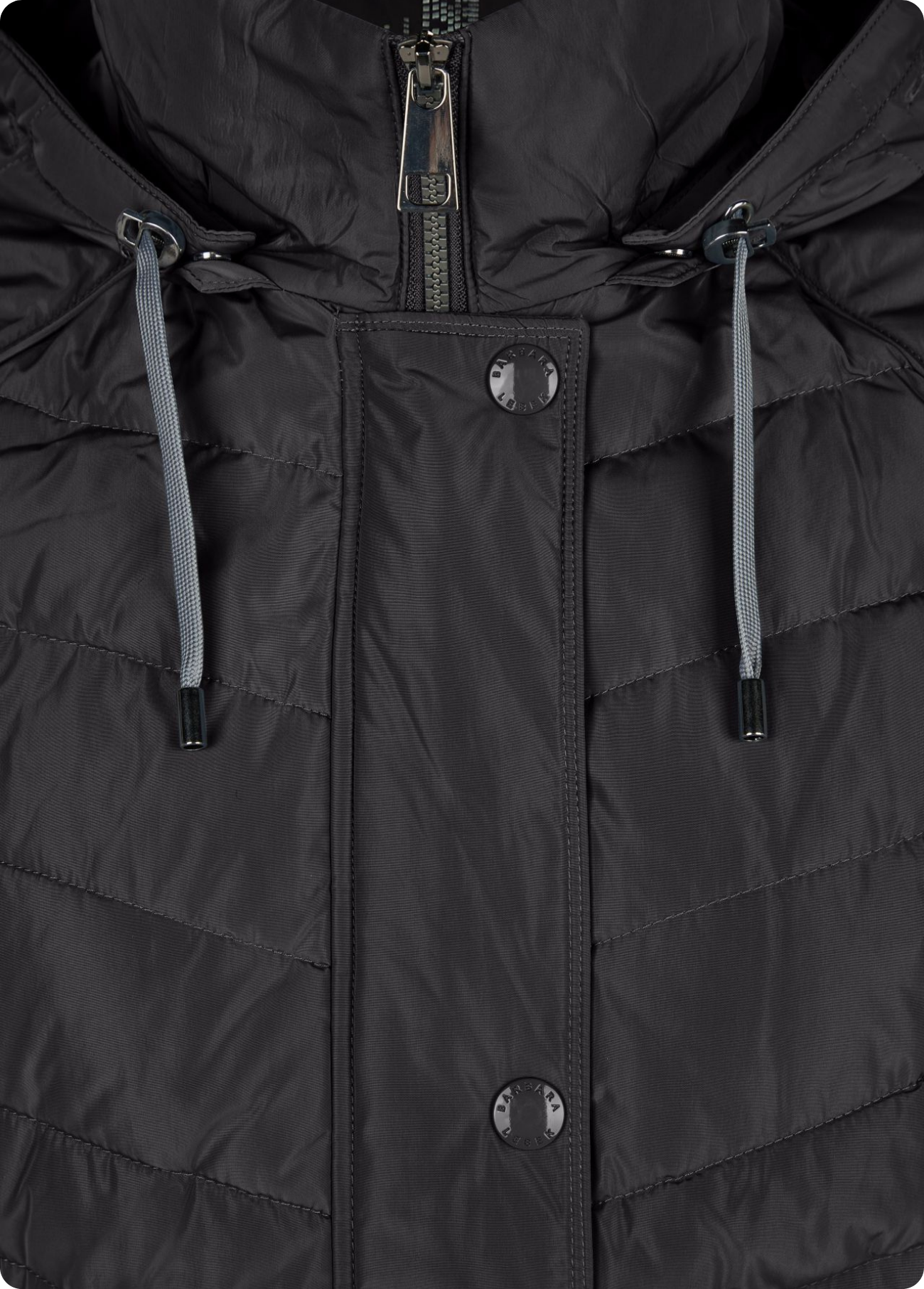 PARKA ACOLCHOADA PRETA COM CAPUZ - BARBARA LEBEK