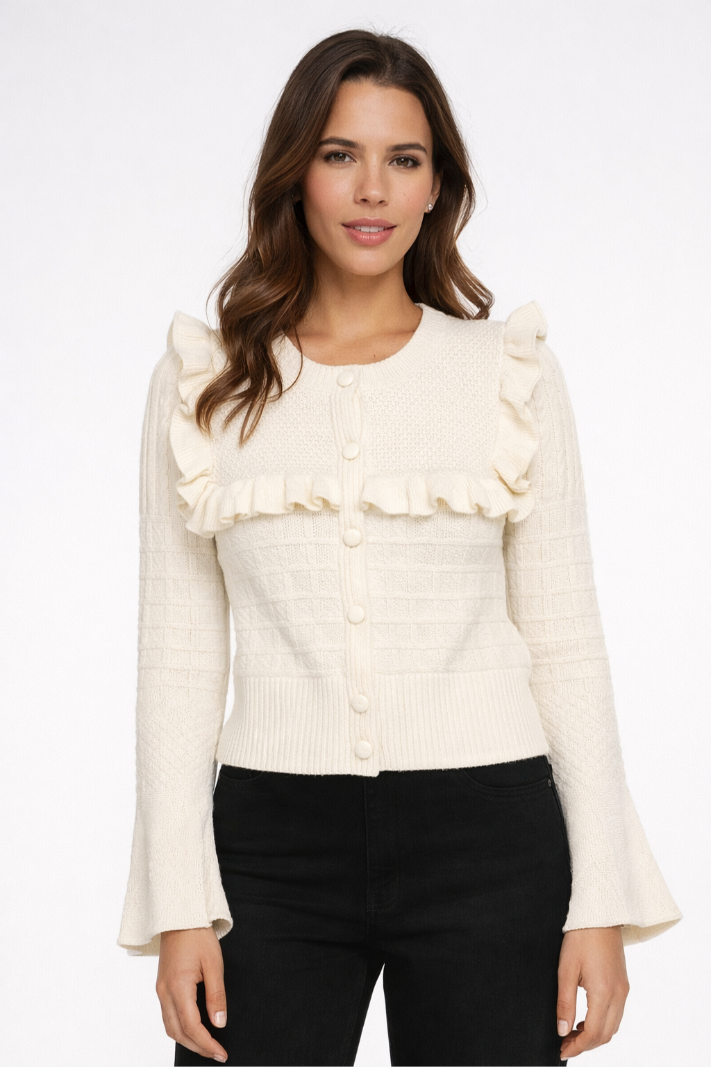 CASACO DE MALHA COM FOLHO NA MANGA - ALIBY