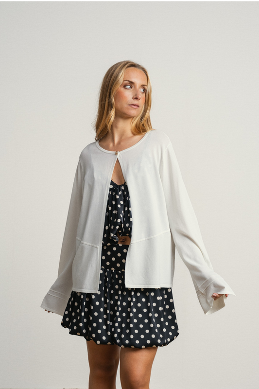 CASACO DE MALHA COM LAÇO NAS MANGAS - SMF