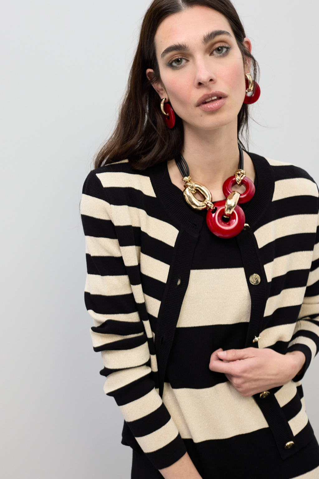 CARDIGAN DE LISTRAS BICOLOR - LOLA CASADEMUNT