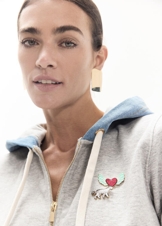 CARDIGAN MALHA E GANGA COM CAPUZ LC - LOLA CASADEMUNT