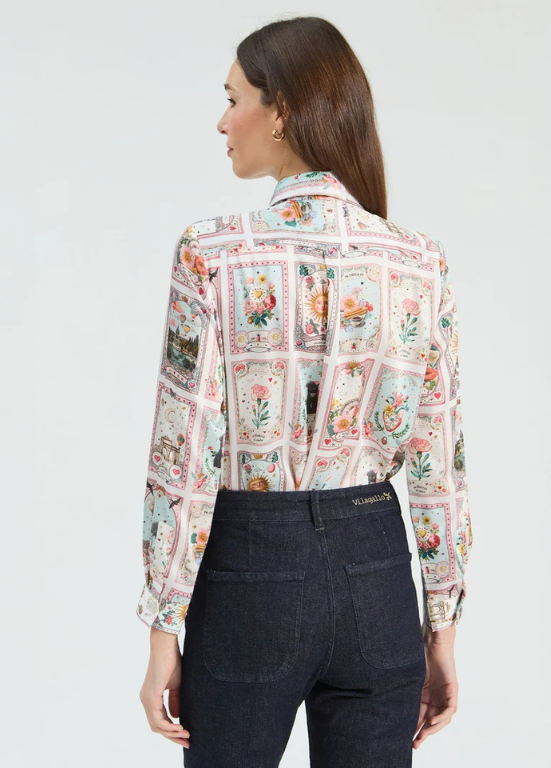 CAMISA DE MANGA COMPRIDA COM TECIDO LEVE VINTAGE - VILAGALLO