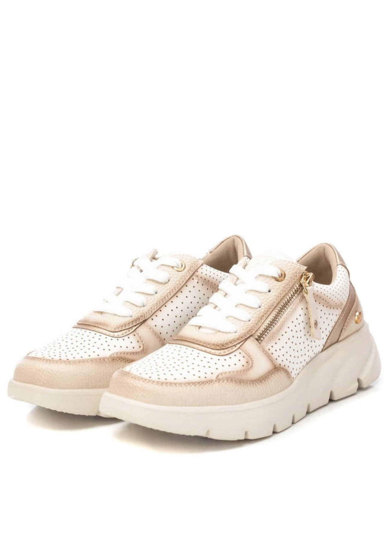 TÉNIS BEGE COM ZÍPER LATERAL - XTI