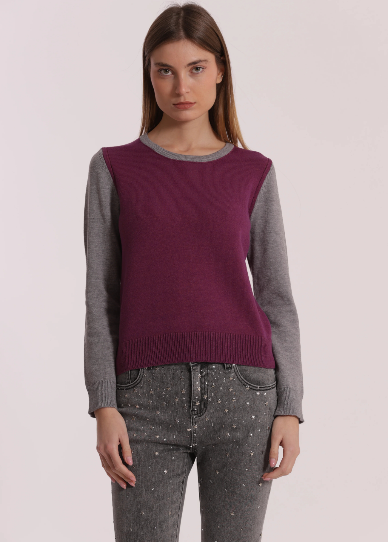 CAMISOLA DE MALHA BICOLOR - MIMI MUA