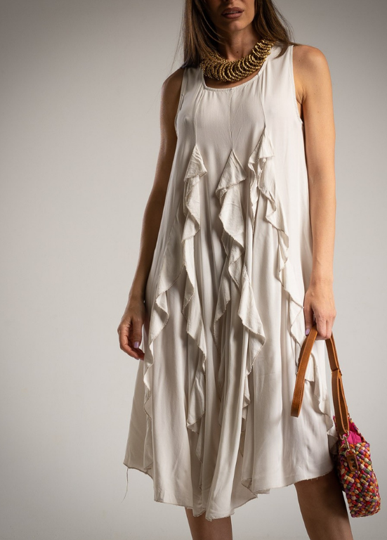 VESTIDO BOHO COM FOLHOS - ALIBY