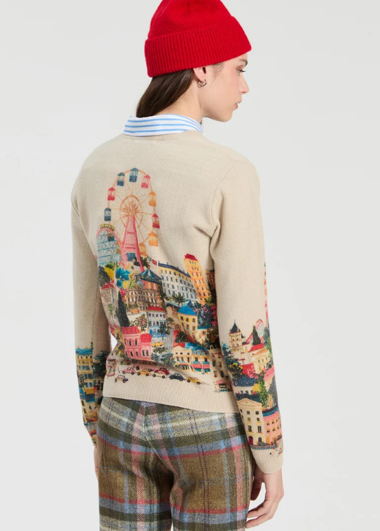 CAMISOLA DE TRICÔ COM ESTAMPADO CITADINO EUROPEU - VILAGALLO