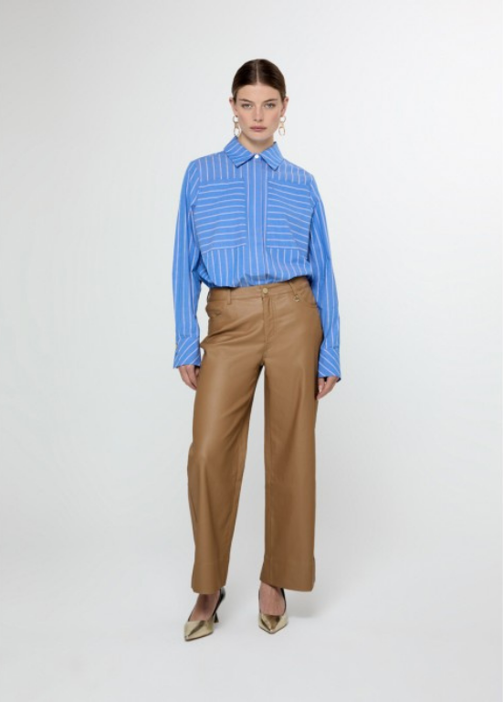 CALÇA CULOTE DE ECOPELE ENCERADA CAMEL - LOLA CASADEMUNT