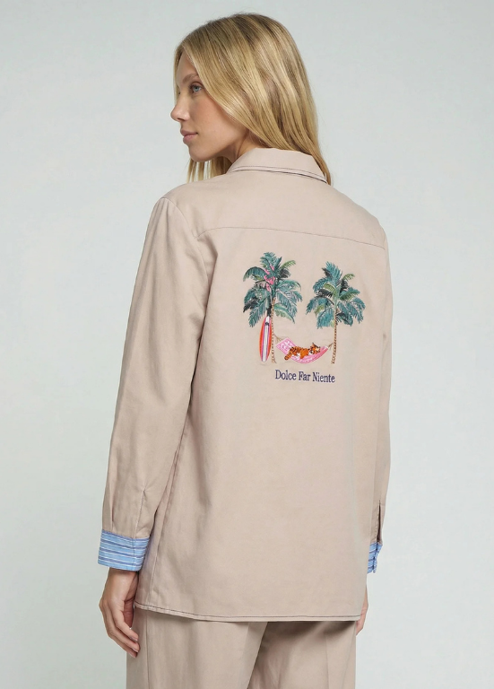 JAQUETA BEGE COM BOTÕES COLORIDOS - VILAGALLO