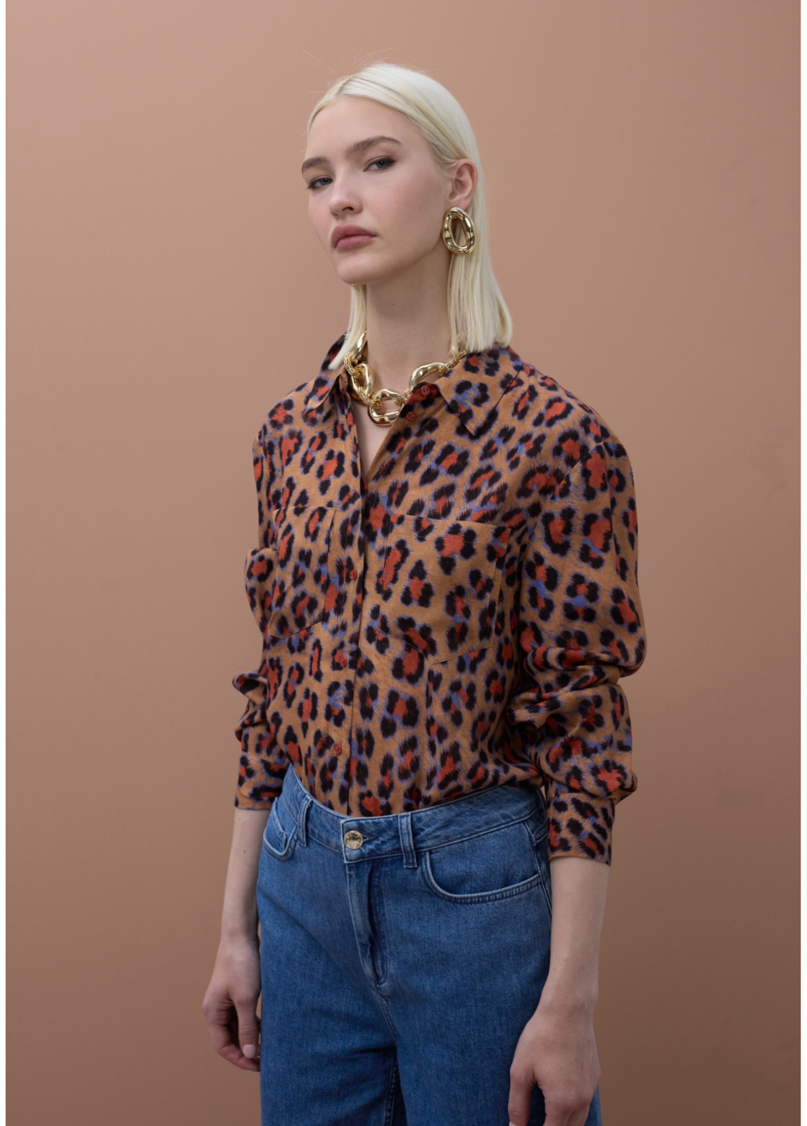 CAMISA FLUIDA COM ESTAMPADO ANIMAL PRINT COLORIDO - LOLA CASADEMUNT