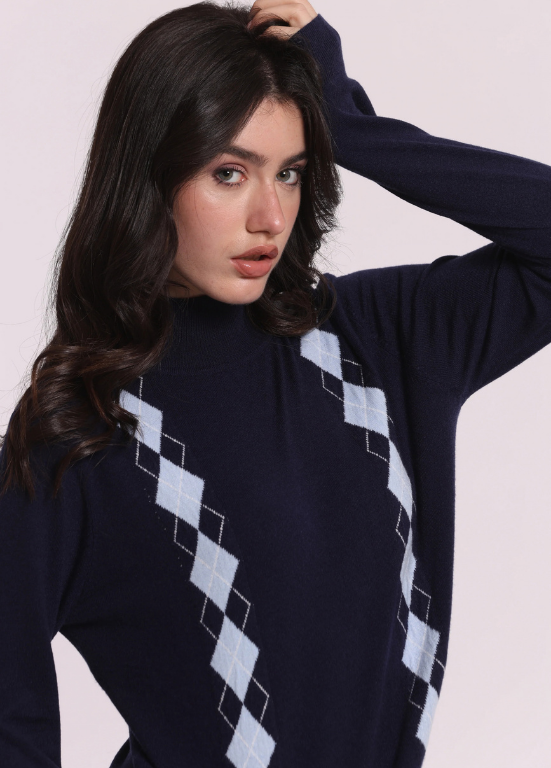 CAMISOLA COM LOSANGOS VERTICAIS EM COR CONTRASTANTE - MIMI MUA