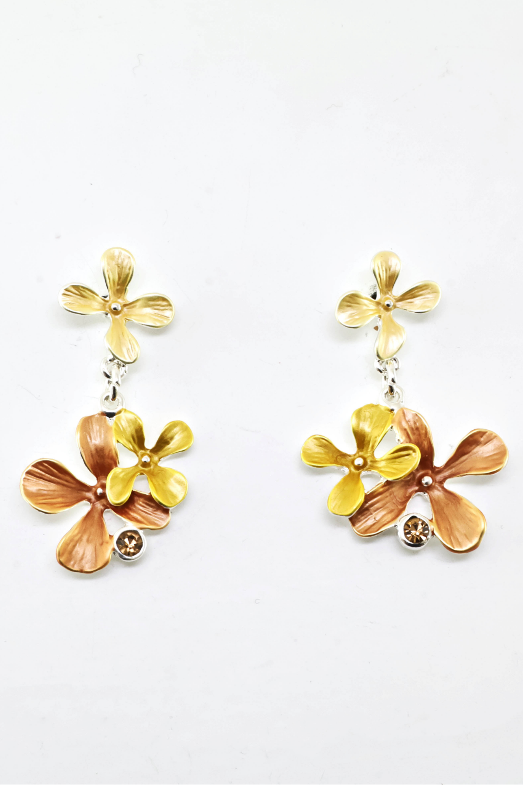 BRINCOS PEQUENOS COM FLORES - ALIBY