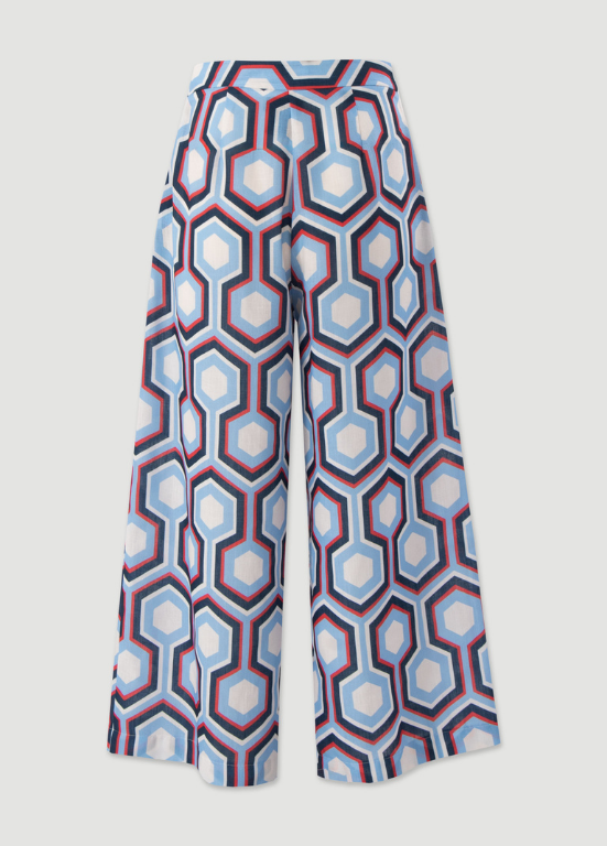 CULOTE ESTAMPADAS COM GEOMÉTRICO AZUL E VERMELHO - FERRACHE