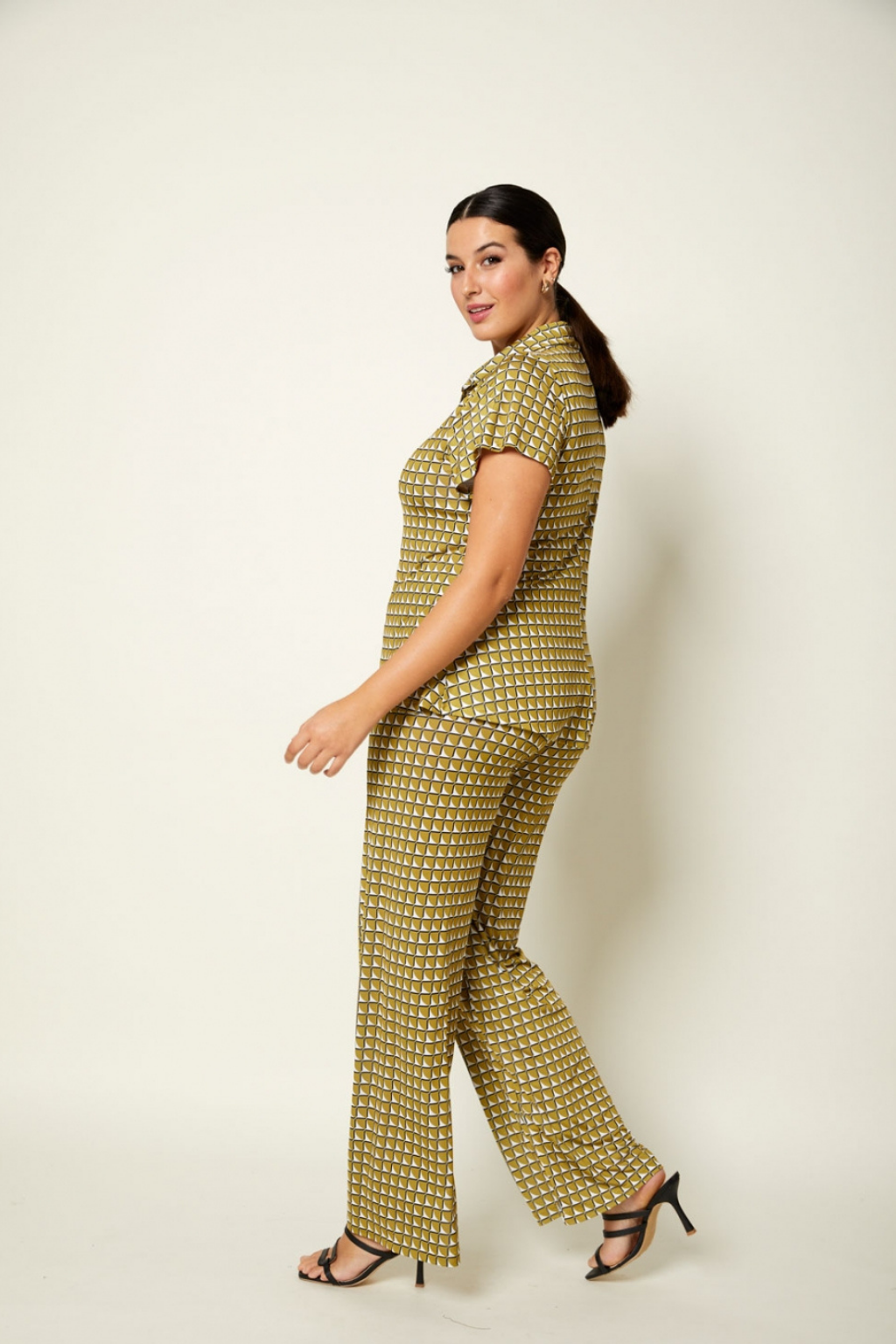 POLO ESTAMPADO GEOMÉTRICO PISTACHO - AN VITO