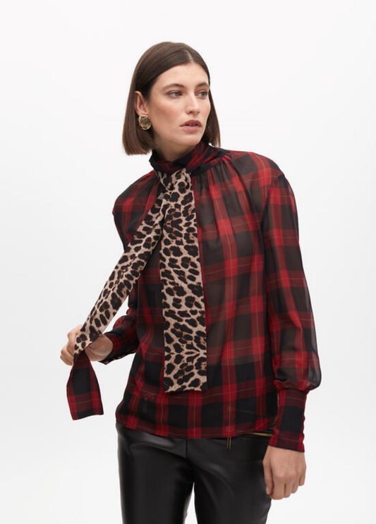 CAMISA XADREZ COM LENÇO ANINAL PRINT - LOLA CASADEMUNT