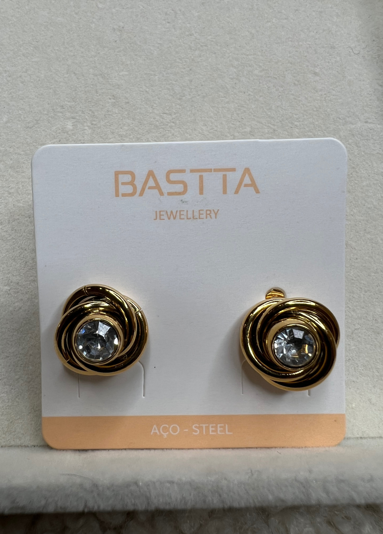 BRINCOS ROSA COM BRILHO - BASTTA